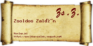 Zsoldos Zalán névjegykártya